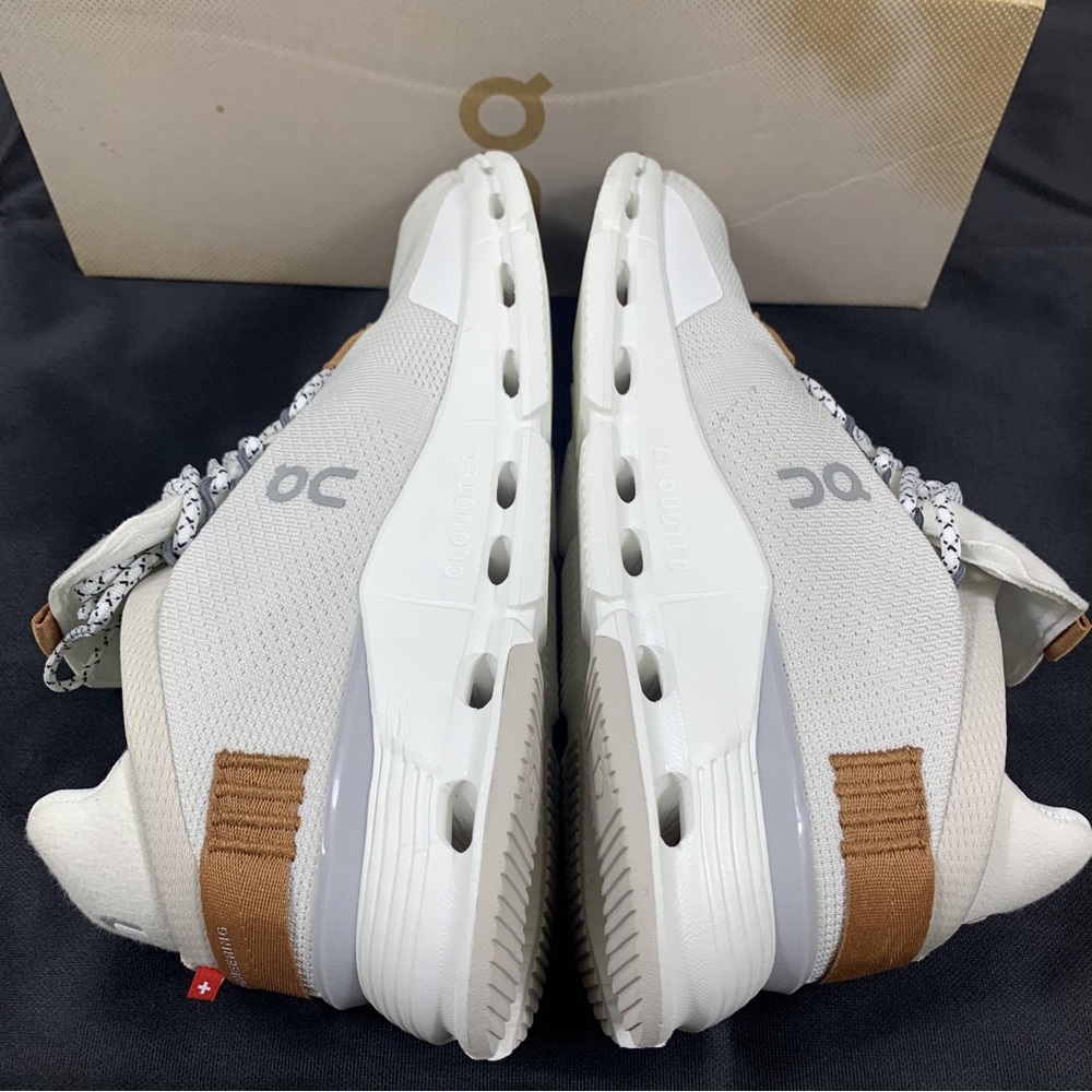 On Running Cream and Brown Sneakers - Picture 3 of 5